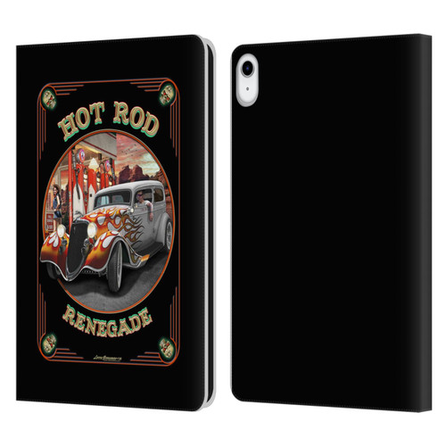 Larry Grossman Retro Collection Hot Rod Renegade Leather Book Wallet Case Cover For Apple iPad 10.9 (2022)