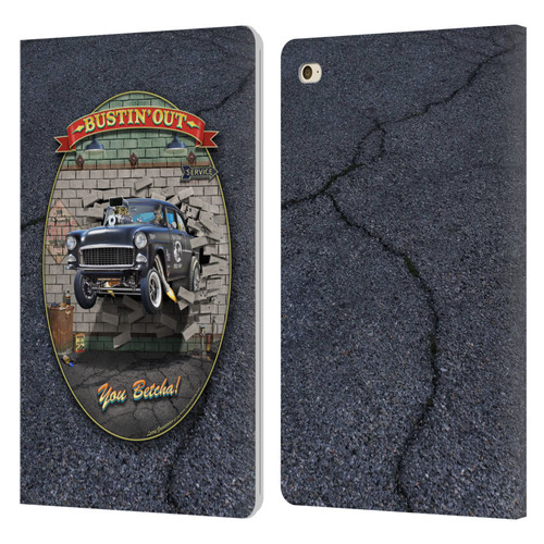 Larry Grossman Retro Collection Bustin' Out '55 Gasser Leather Book Wallet Case Cover For Apple iPad mini 4