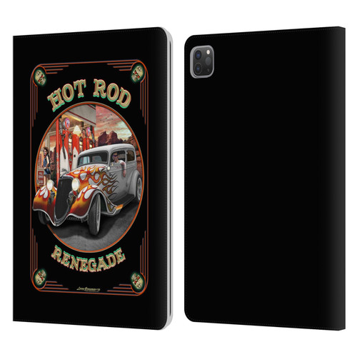 Larry Grossman Retro Collection Hot Rod Renegade Leather Book Wallet Case Cover For Apple iPad Pro 11 2020 / 2021 / 2022