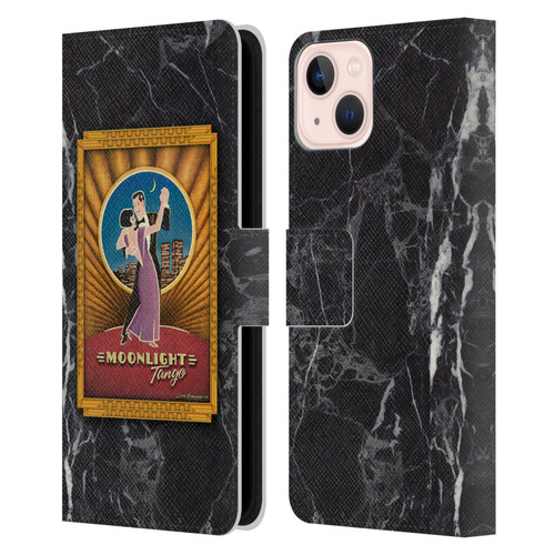 Larry Grossman Retro Collection Moonlight Tango Leather Book Wallet Case Cover For Apple iPhone 13