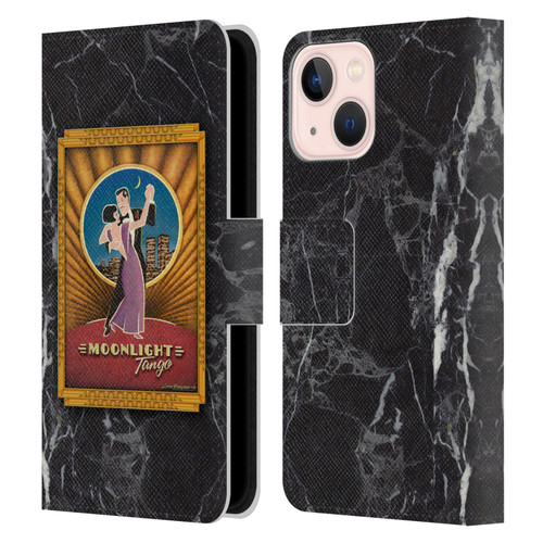 Larry Grossman Retro Collection Moonlight Tango Leather Book Wallet Case Cover For Apple iPhone 13 Mini
