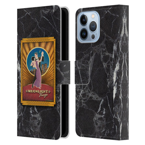 Larry Grossman Retro Collection Moonlight Tango Leather Book Wallet Case Cover For Apple iPhone 13 Pro Max