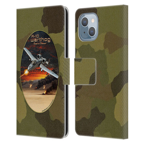 Larry Grossman Retro Collection A-10 Warthog Leather Book Wallet Case Cover For Apple iPhone 14