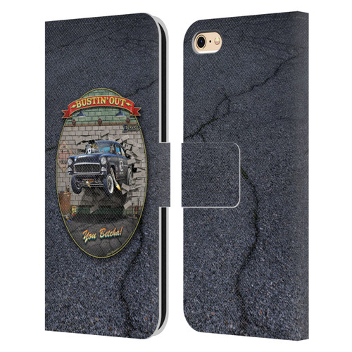 Larry Grossman Retro Collection Bustin' Out '55 Gasser Leather Book Wallet Case Cover For Apple iPhone 6 / iPhone 6s