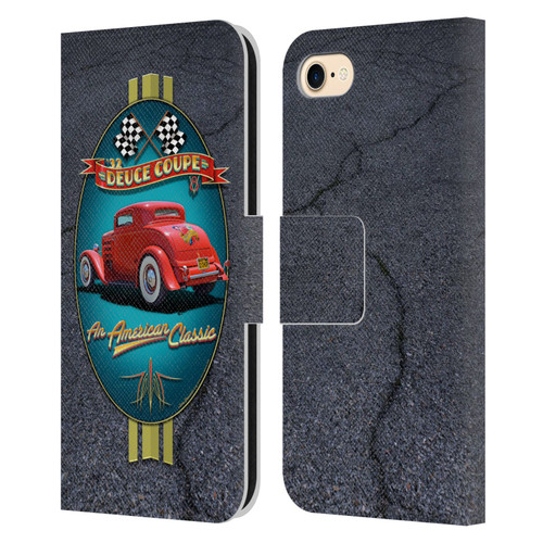 Larry Grossman Retro Collection Deuce Coupe Classic Leather Book Wallet Case Cover For Apple iPhone 7 / 8 / SE 2020 & 2022