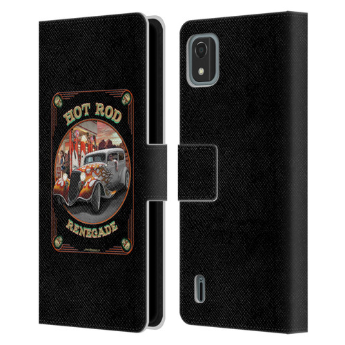 Larry Grossman Retro Collection Hot Rod Renegade Leather Book Wallet Case Cover For Nokia C2 2nd Edition