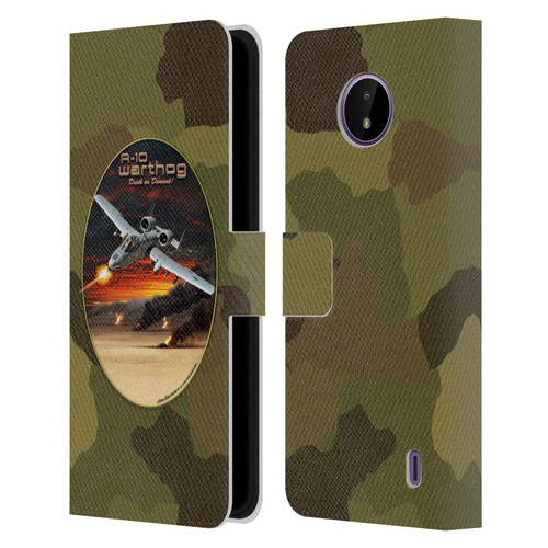 Larry Grossman Retro Collection A-10 Warthog Leather Book Wallet Case Cover For Nokia C10 / C20