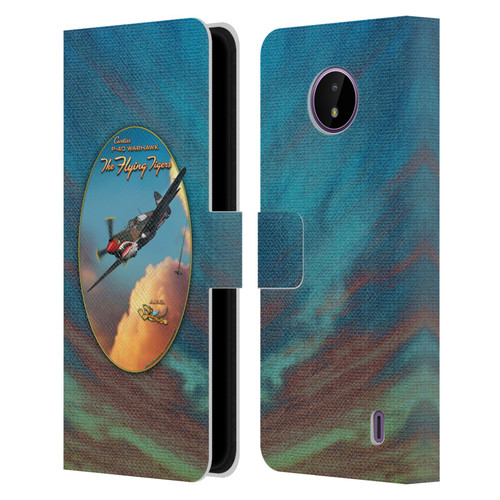 Larry Grossman Retro Collection P-40 Warhawk Flying Tiger Leather Book Wallet Case Cover For Nokia C10 / C20
