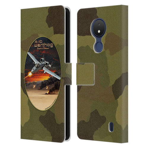 Larry Grossman Retro Collection A-10 Warthog Leather Book Wallet Case Cover For Nokia C21