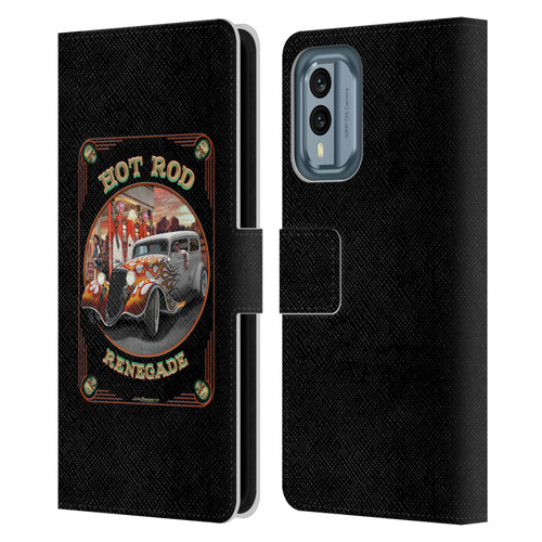Larry Grossman Retro Collection Hot Rod Renegade Leather Book Wallet Case Cover For Nokia X30