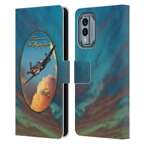 Larry Grossman Retro Collection P-40 Warhawk Flying Tiger Leather Book Wallet Case Cover For Nokia X30