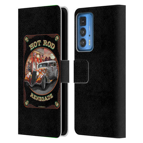 Larry Grossman Retro Collection Hot Rod Renegade Leather Book Wallet Case Cover For Motorola Edge (2022)