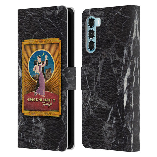 Larry Grossman Retro Collection Moonlight Tango Leather Book Wallet Case Cover For Motorola Edge S30 / Moto G200 5G