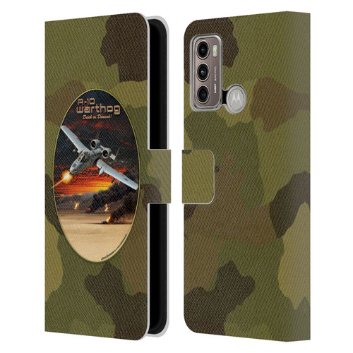 Larry Grossman Retro Collection A-10 Warthog Leather Book Wallet Case Cover For Motorola Moto G60 / Moto G40 Fusion