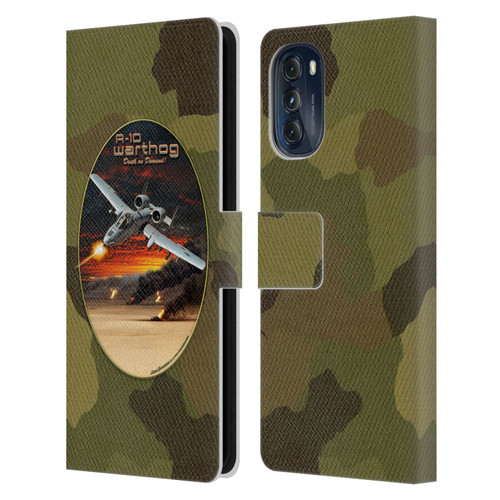 Larry Grossman Retro Collection A-10 Warthog Leather Book Wallet Case Cover For Motorola Moto G (2022)