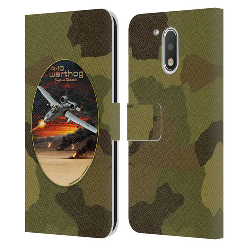 Larry Grossman Retro Collection A-10 Warthog Leather Book Wallet Case Cover For Motorola Moto G41