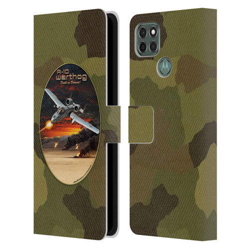 Larry Grossman Retro Collection A-10 Warthog Leather Book Wallet Case Cover For Motorola Moto G9 Power