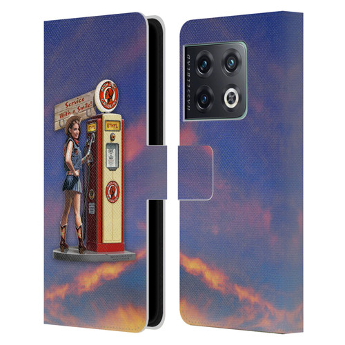 Larry Grossman Retro Collection Gasoline Girl Leather Book Wallet Case Cover For OnePlus 10 Pro