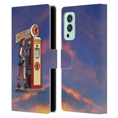 Larry Grossman Retro Collection Gasoline Girl Leather Book Wallet Case Cover For OnePlus Nord 2 5G