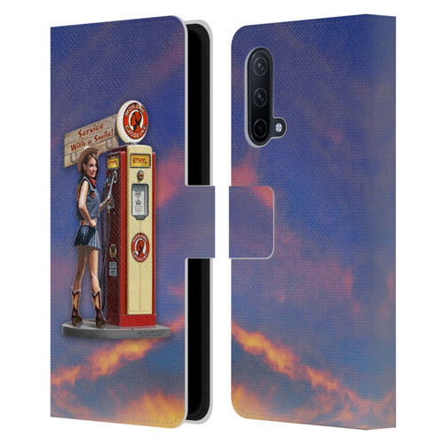 Larry Grossman Retro Collection Gasoline Girl Leather Book Wallet Case Cover For OnePlus Nord CE 5G