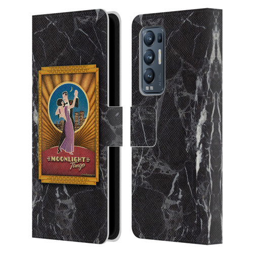 Larry Grossman Retro Collection Moonlight Tango Leather Book Wallet Case Cover For OPPO Find X3 Neo / Reno5 Pro+ 5G