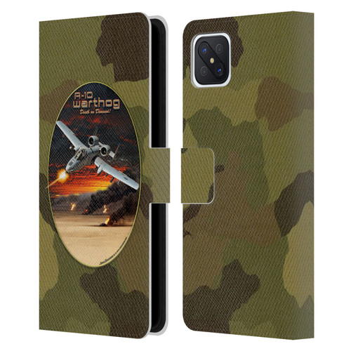 Larry Grossman Retro Collection A-10 Warthog Leather Book Wallet Case Cover For OPPO Reno4 Z 5G