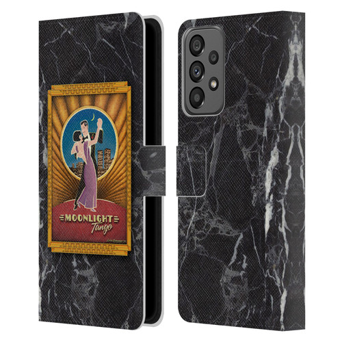Larry Grossman Retro Collection Moonlight Tango Leather Book Wallet Case Cover For Samsung Galaxy A73 5G (2022)