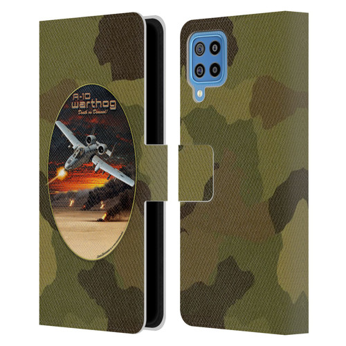 Larry Grossman Retro Collection A-10 Warthog Leather Book Wallet Case Cover For Samsung Galaxy F22 (2021)