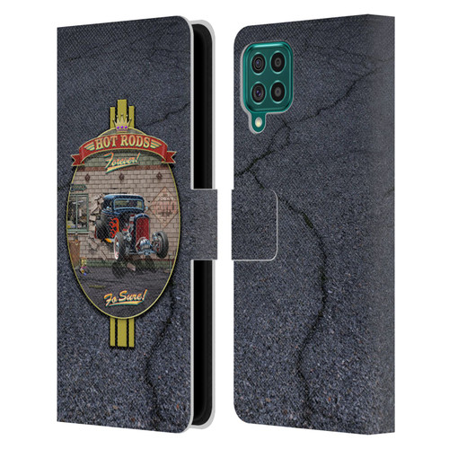Larry Grossman Retro Collection Hot Rods Forever Leather Book Wallet Case Cover For Samsung Galaxy F62 (2021)