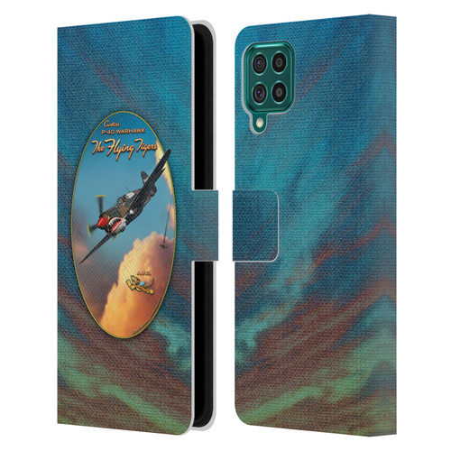 Larry Grossman Retro Collection P-40 Warhawk Flying Tiger Leather Book Wallet Case Cover For Samsung Galaxy F62 (2021)