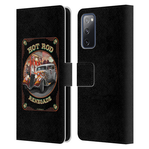 Larry Grossman Retro Collection Hot Rod Renegade Leather Book Wallet Case Cover For Samsung Galaxy S20 FE / 5G