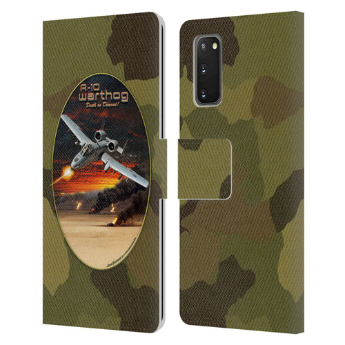Larry Grossman Retro Collection A-10 Warthog Leather Book Wallet Case Cover For Samsung Galaxy S20 / S20 5G