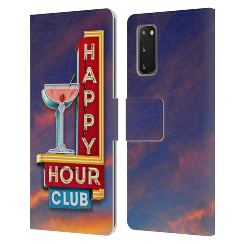 Larry Grossman Retro Collection Happy Hour Club Leather Book Wallet Case Cover For Samsung Galaxy S20 / S20 5G
