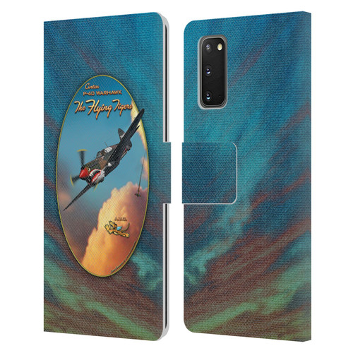 Larry Grossman Retro Collection P-40 Warhawk Flying Tiger Leather Book Wallet Case Cover For Samsung Galaxy S20 / S20 5G
