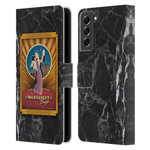 Larry Grossman Retro Collection Moonlight Tango Leather Book Wallet Case Cover For Samsung Galaxy S21 FE 5G