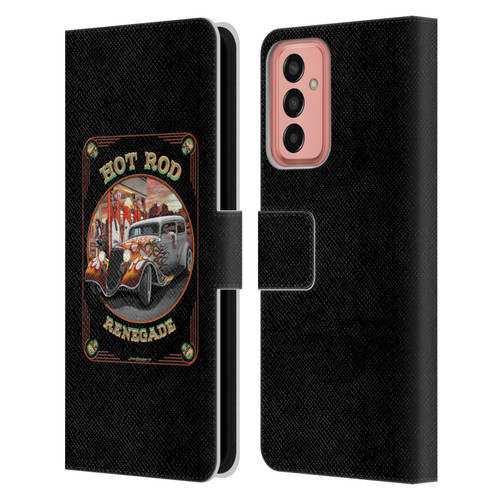 Larry Grossman Retro Collection Hot Rod Renegade Leather Book Wallet Case Cover For Samsung Galaxy M13 (2022)