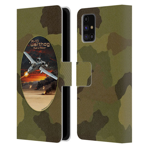 Larry Grossman Retro Collection A-10 Warthog Leather Book Wallet Case Cover For Samsung Galaxy M31s (2020)