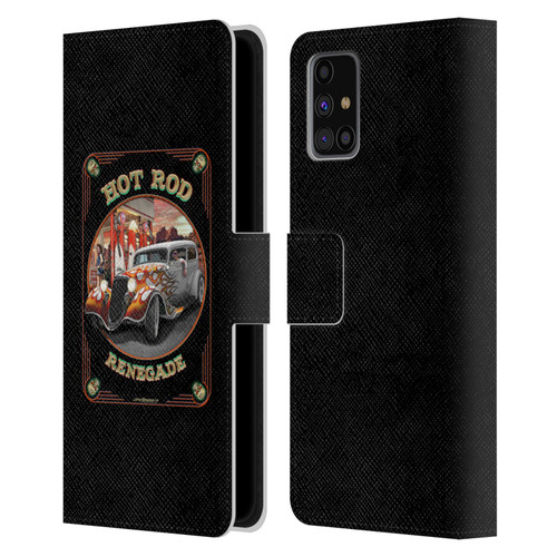 Larry Grossman Retro Collection Hot Rod Renegade Leather Book Wallet Case Cover For Samsung Galaxy M31s (2020)