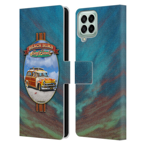 Larry Grossman Retro Collection Beach Bums Surf Patrol Leather Book Wallet Case Cover For Samsung Galaxy M33 (2022)
