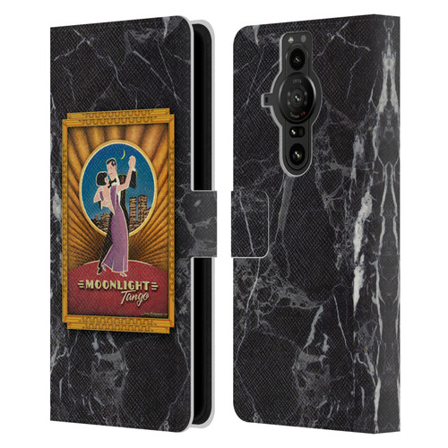 Larry Grossman Retro Collection Moonlight Tango Leather Book Wallet Case Cover For Sony Xperia Pro-I