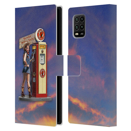 Larry Grossman Retro Collection Gasoline Girl Leather Book Wallet Case Cover For Xiaomi Mi 10 Lite 5G