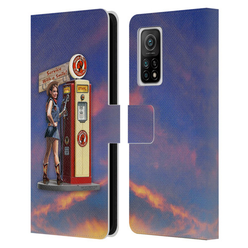 Larry Grossman Retro Collection Gasoline Girl Leather Book Wallet Case Cover For Xiaomi Mi 10T 5G