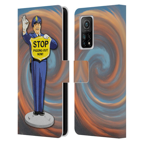 Larry Grossman Retro Collection Stop Pigging Out Leather Book Wallet Case Cover For Xiaomi Mi 10T 5G