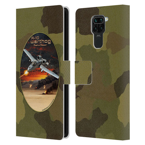 Larry Grossman Retro Collection A-10 Warthog Leather Book Wallet Case Cover For Xiaomi Redmi Note 9 / Redmi 10X 4G