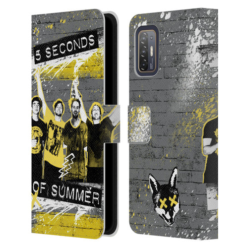 5 Seconds of Summer Posters Splatter Leather Book Wallet Case Cover For HTC Desire 21 Pro 5G