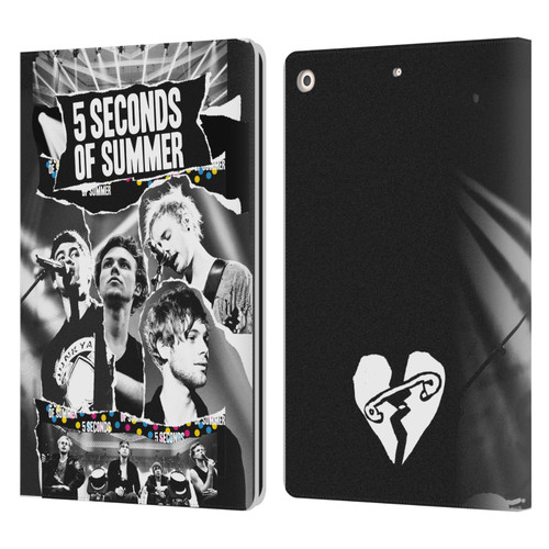 5 Seconds of Summer Posters Torn Papers 1 Leather Book Wallet Case Cover For Apple iPad 10.2 2019/2020/2021