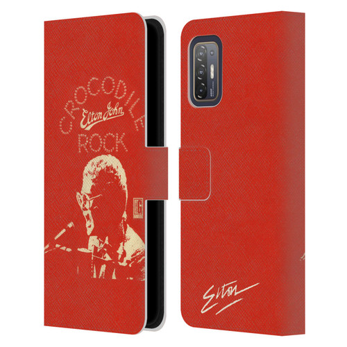 Elton John Artwork Crocodile Rock Single Leather Book Wallet Case Cover For HTC Desire 21 Pro 5G