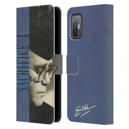 Elton John Artwork Sacrifice Single Leather Book Wallet Case Cover For HTC Desire 21 Pro 5G
