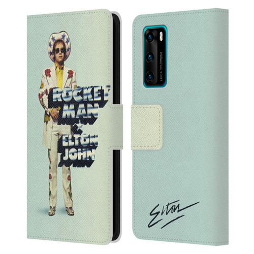 Elton John Artwork Rocket Man Single Leather Book Wallet Case Cover For Huawei P40 5G