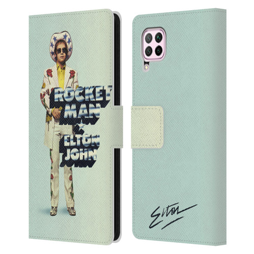 Elton John Artwork Rocket Man Single Leather Book Wallet Case Cover For Huawei Nova 6 SE / P40 Lite